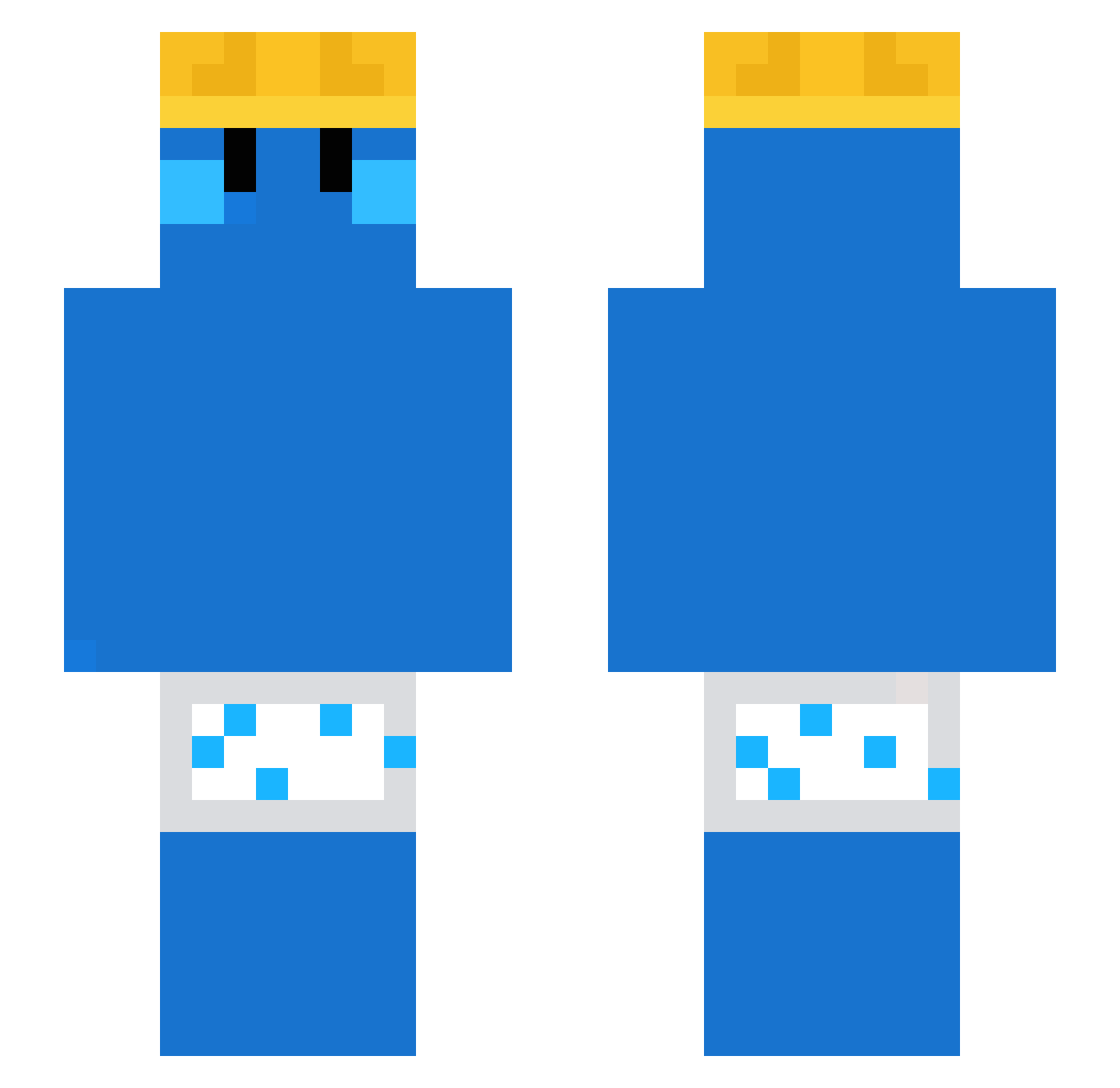 Setys Minecraft skin, front and back view