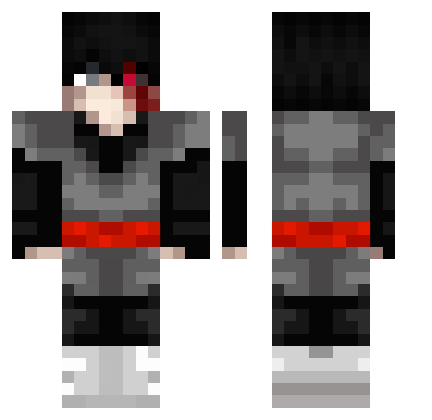 RrearR Minecraft skin, front and back view