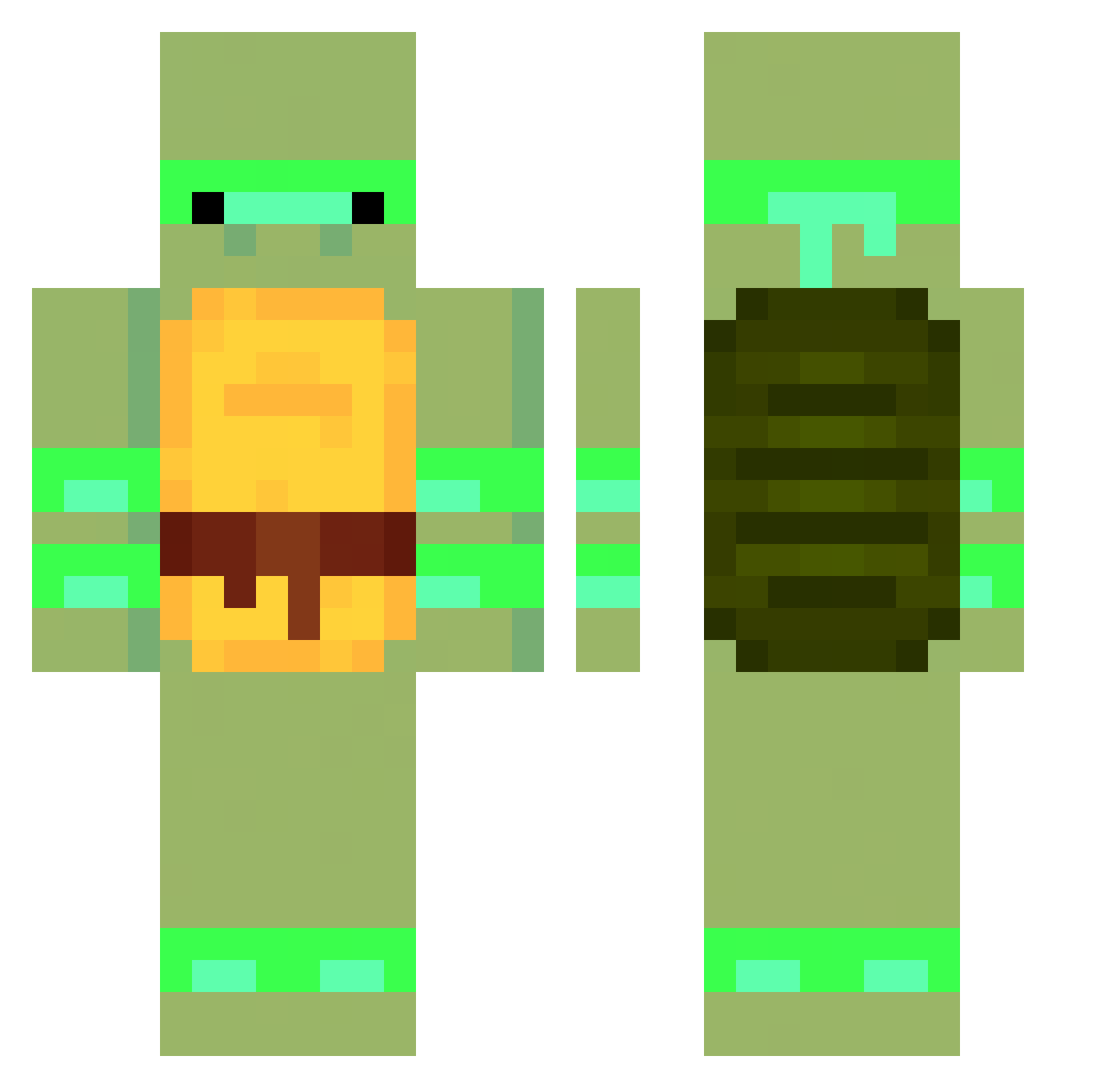 Asreat Minecraft skin, front and back view