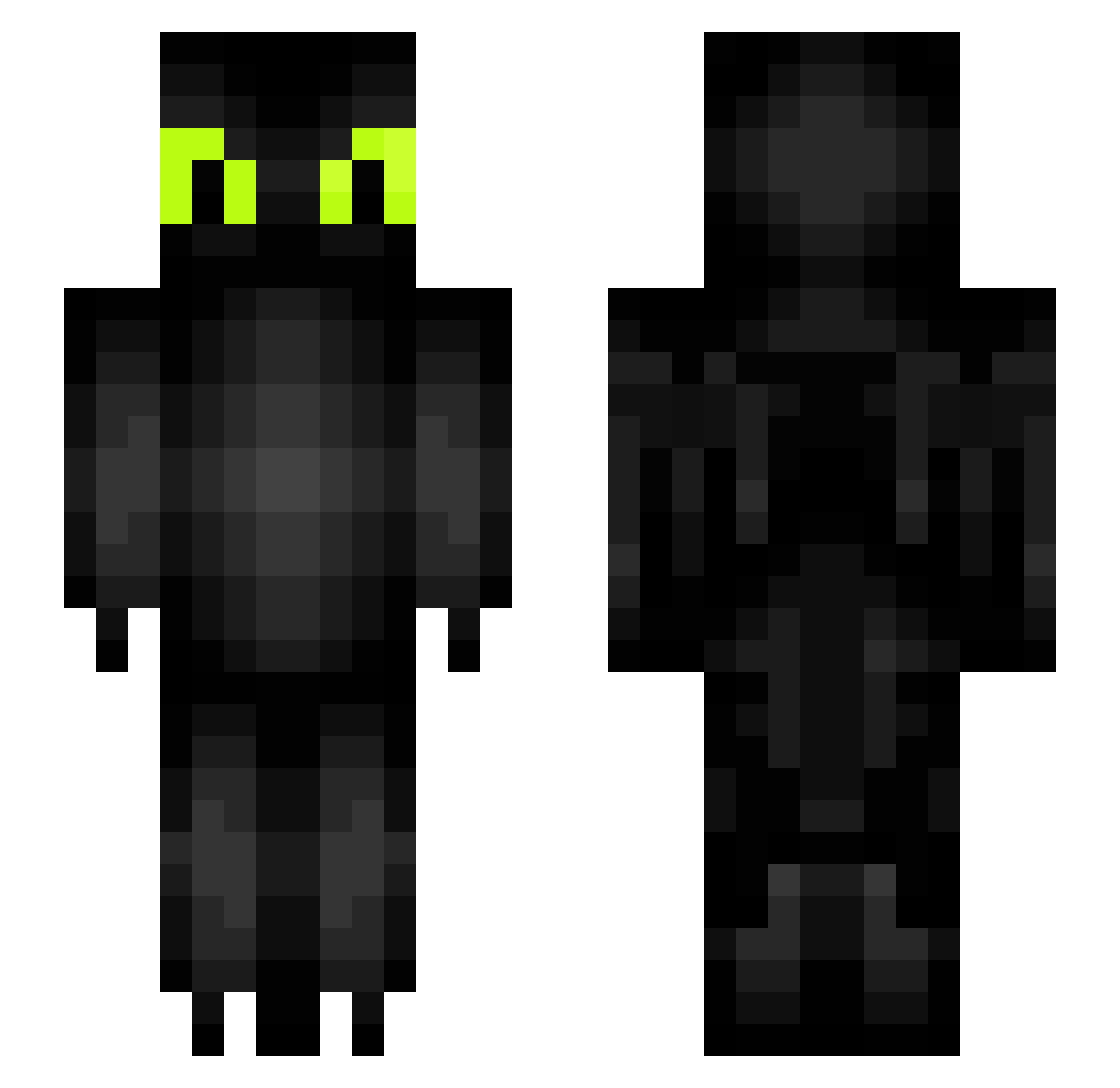 shanaee Minecraft skin, front and back view