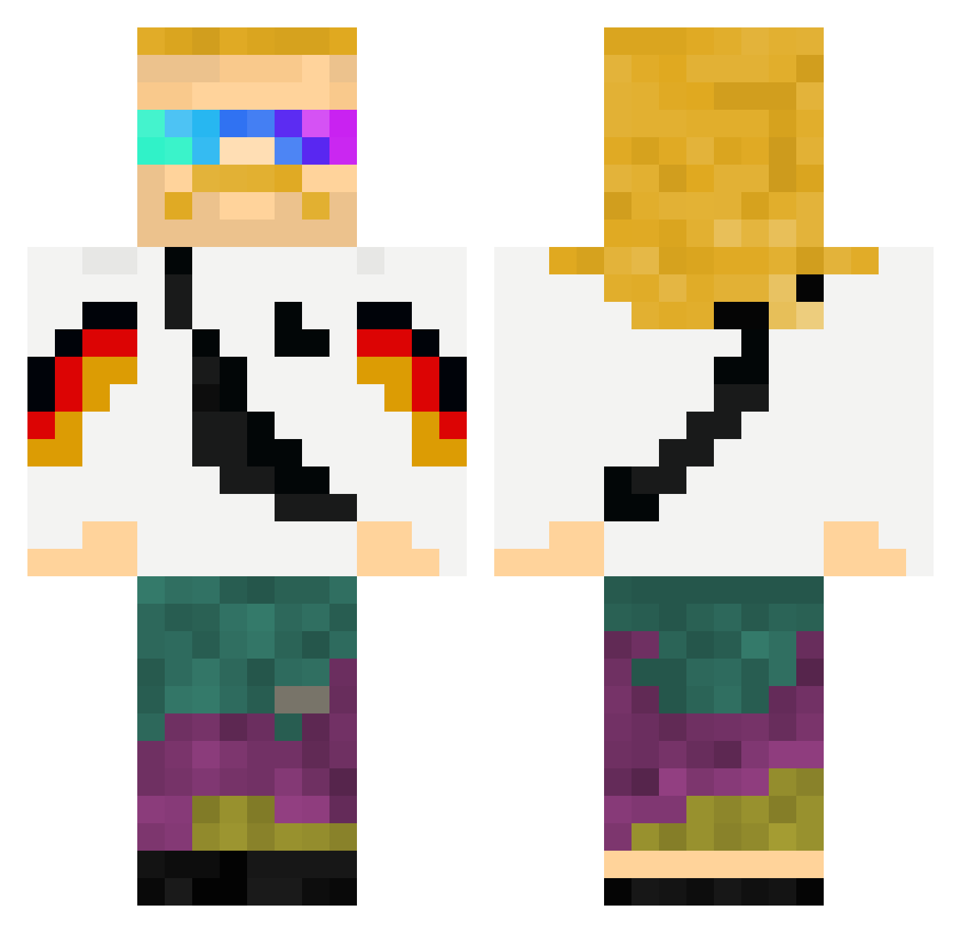 MaxSaugt Minecraft skin, front and back view