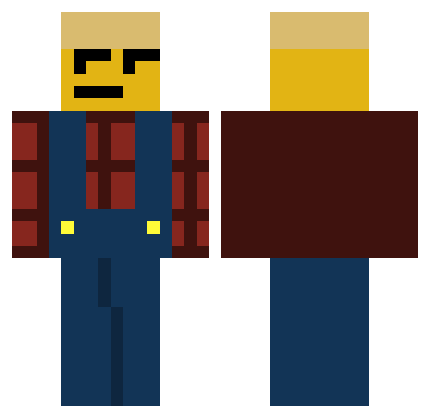 Bailey_rude Minecraft skin, front and back view
