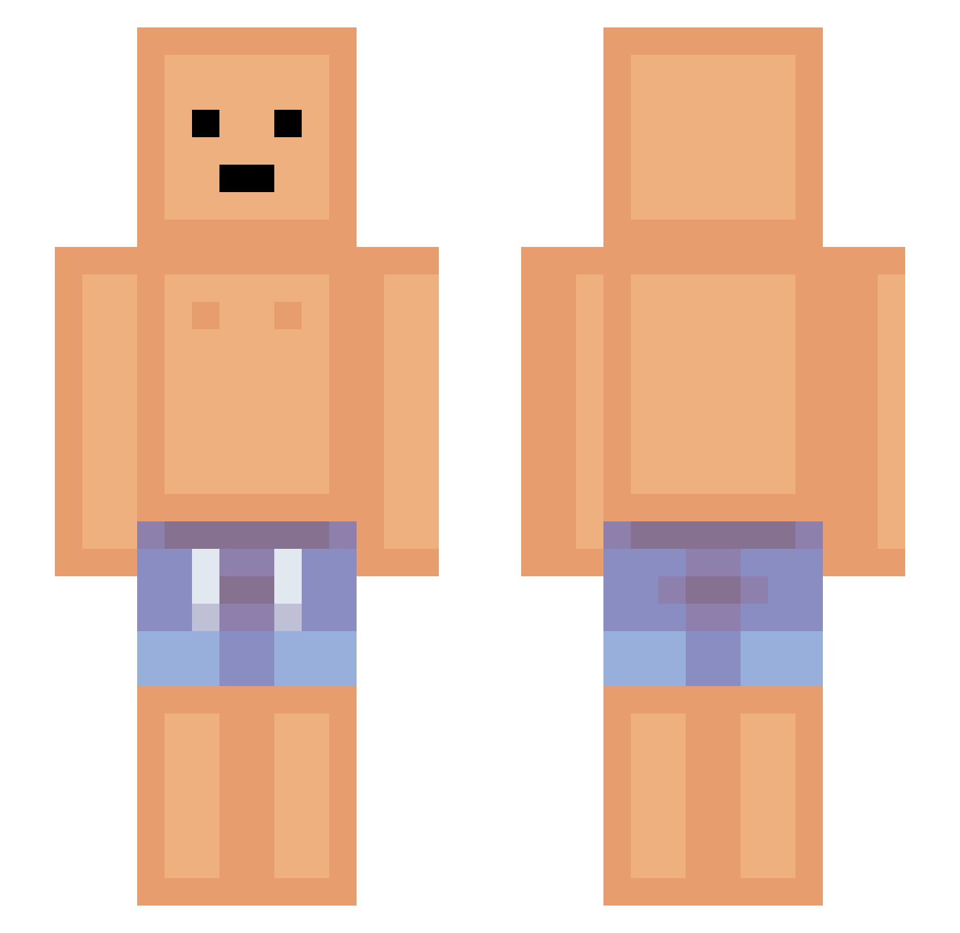 zeto0 Minecraft skin, front and back view