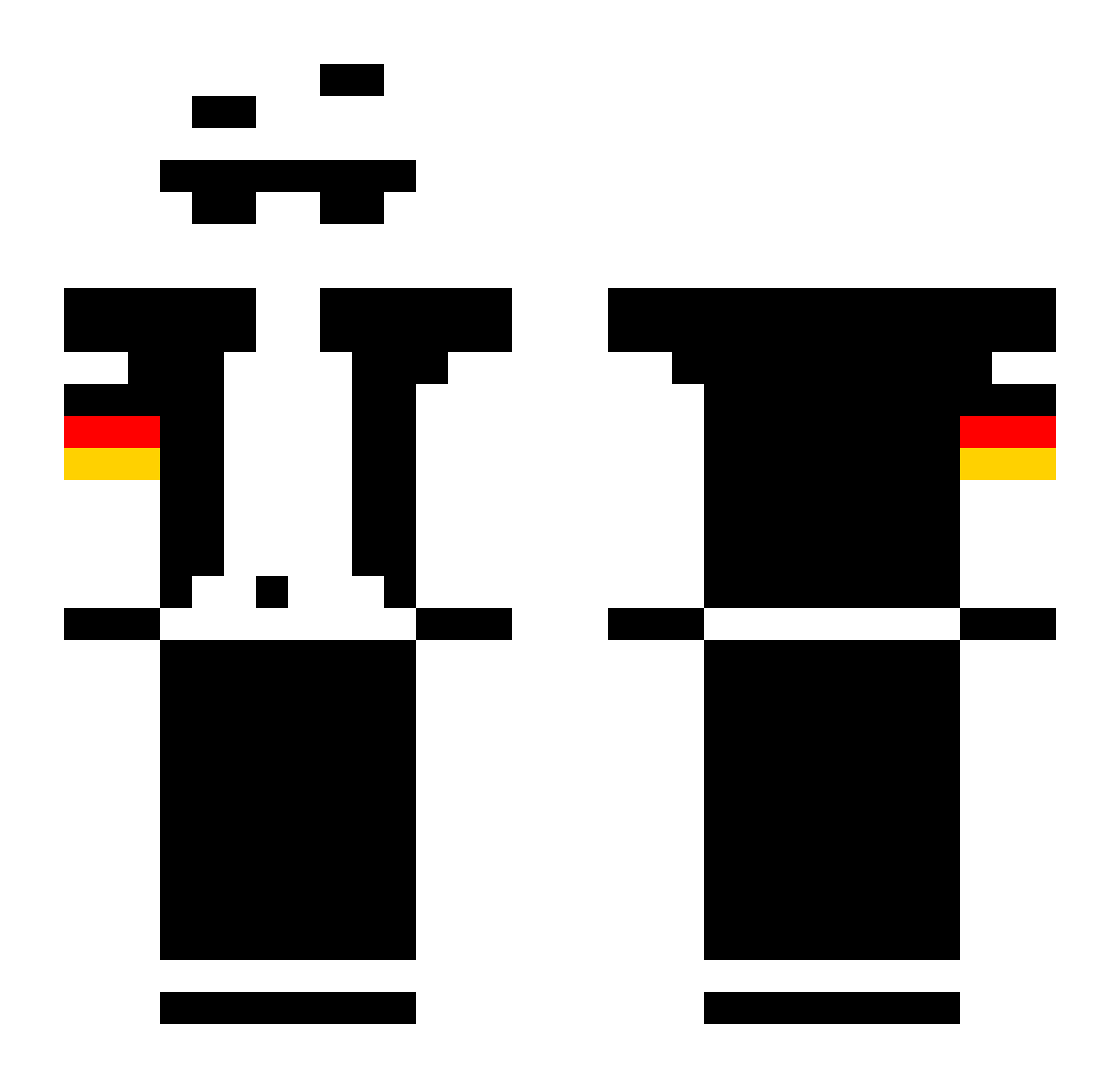 Janso25 Minecraft skin, front and back view