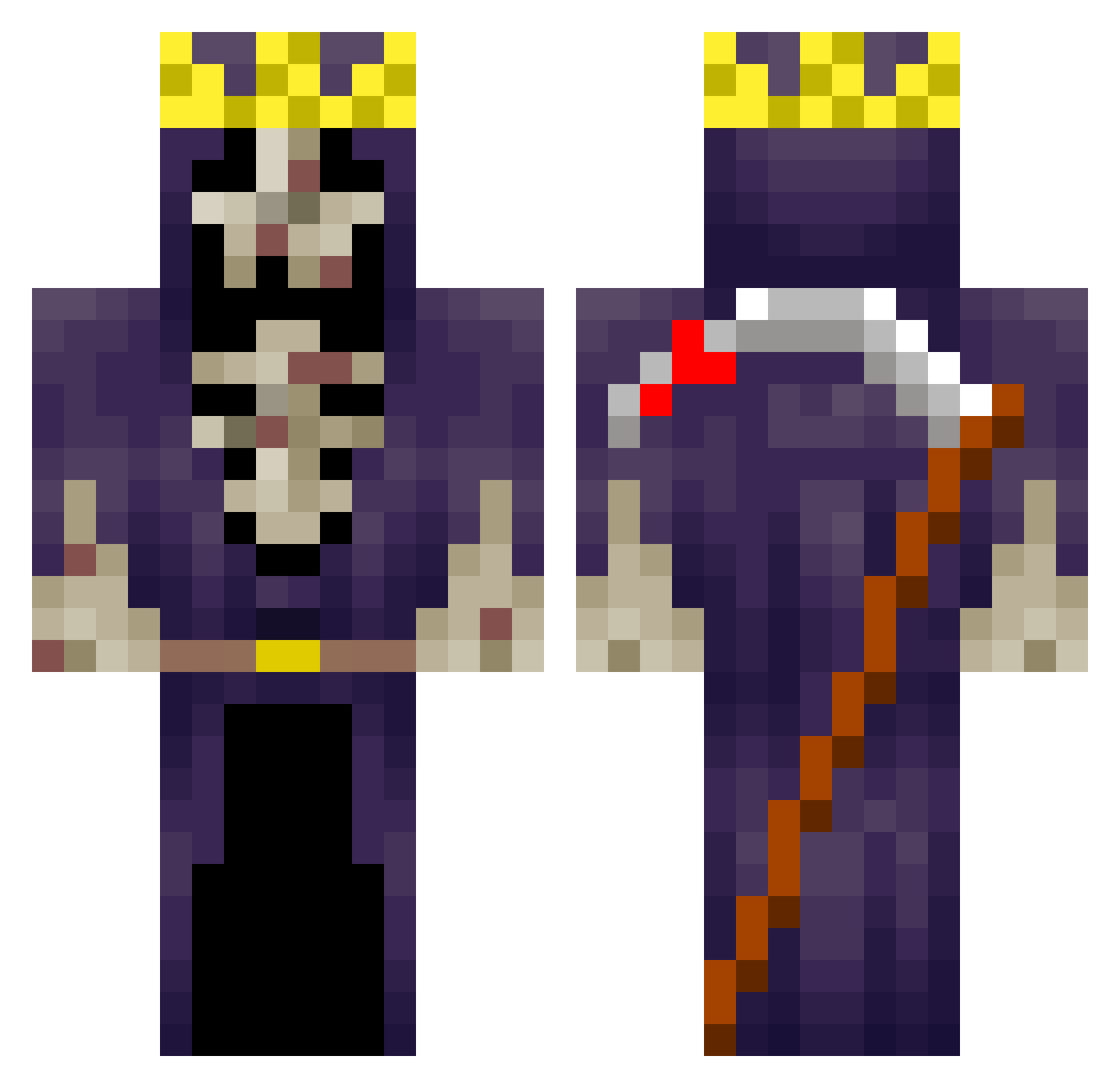 yungmorgue Minecraft skin, front and back view
