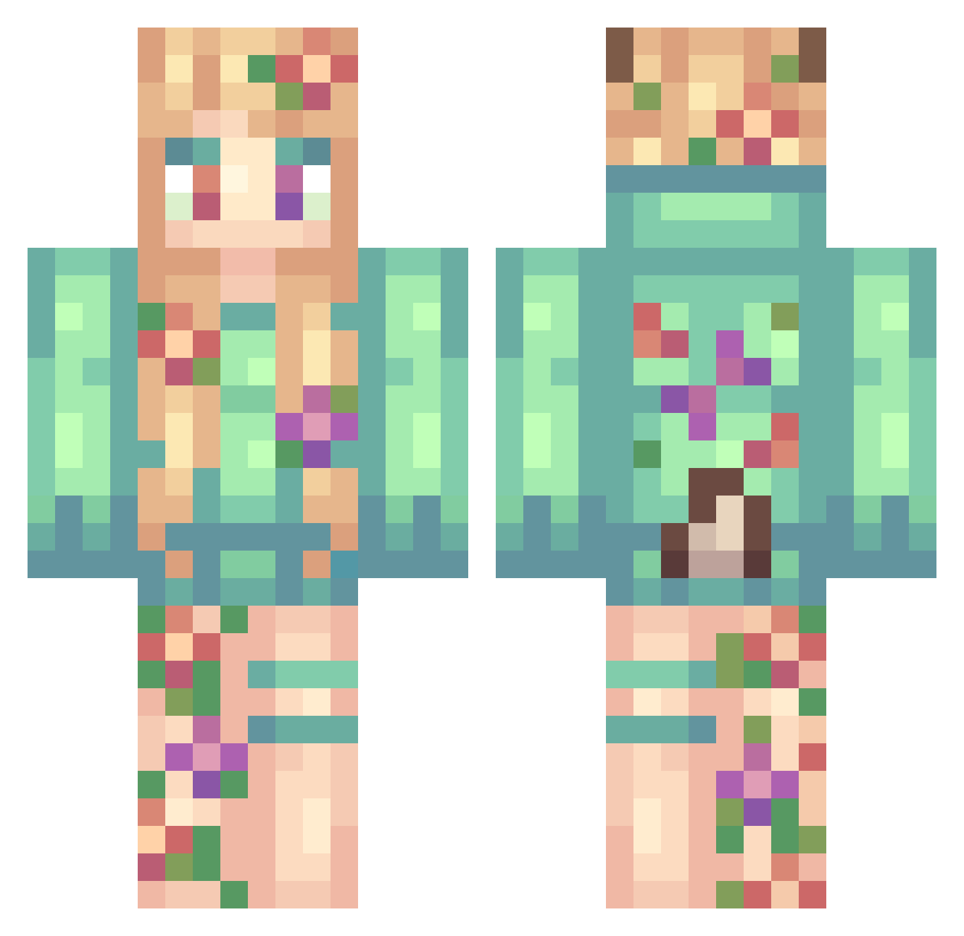 Annaliese Minecraft skin, front and back view