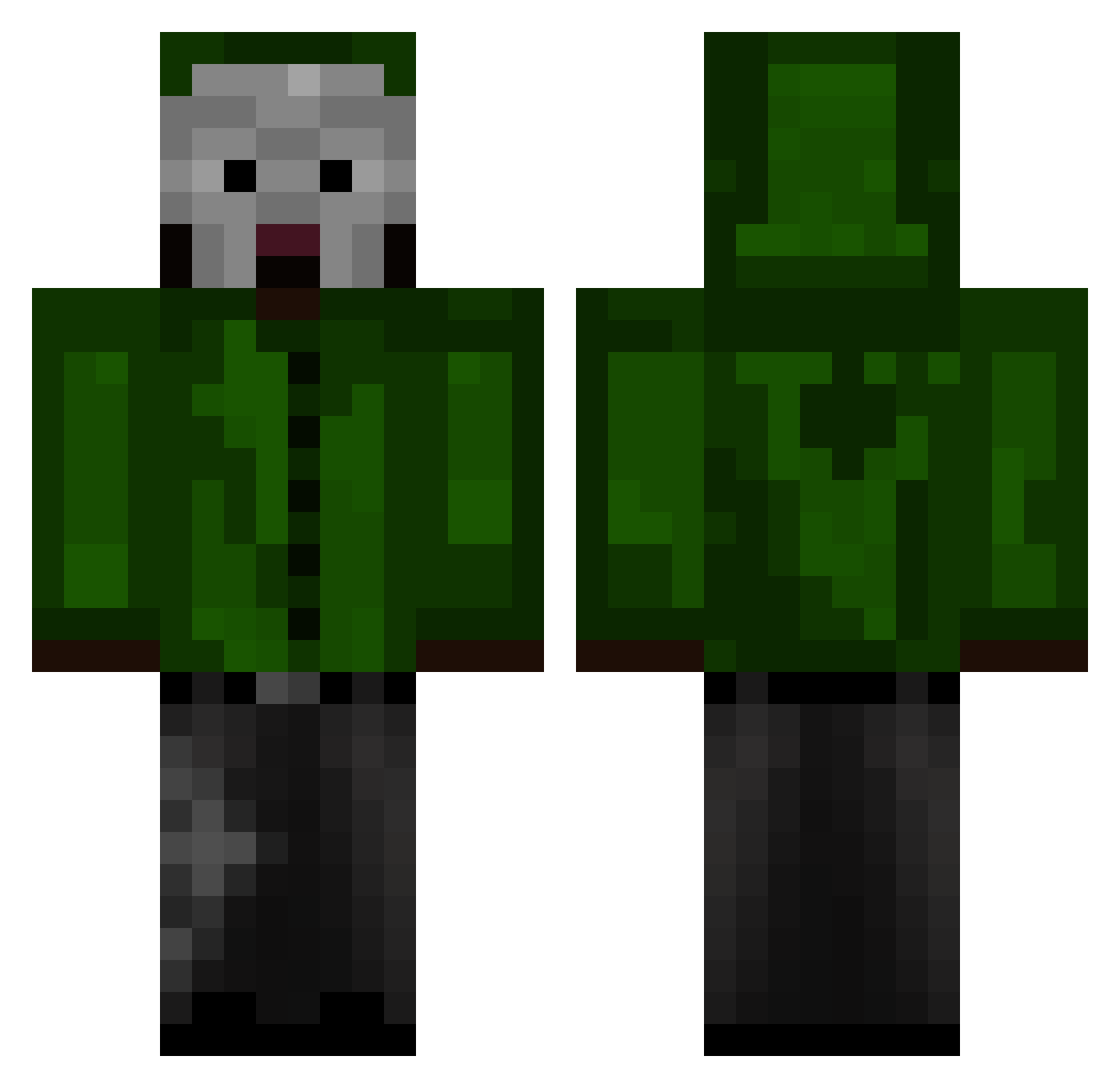 Aqkim Minecraft skin, front and back view