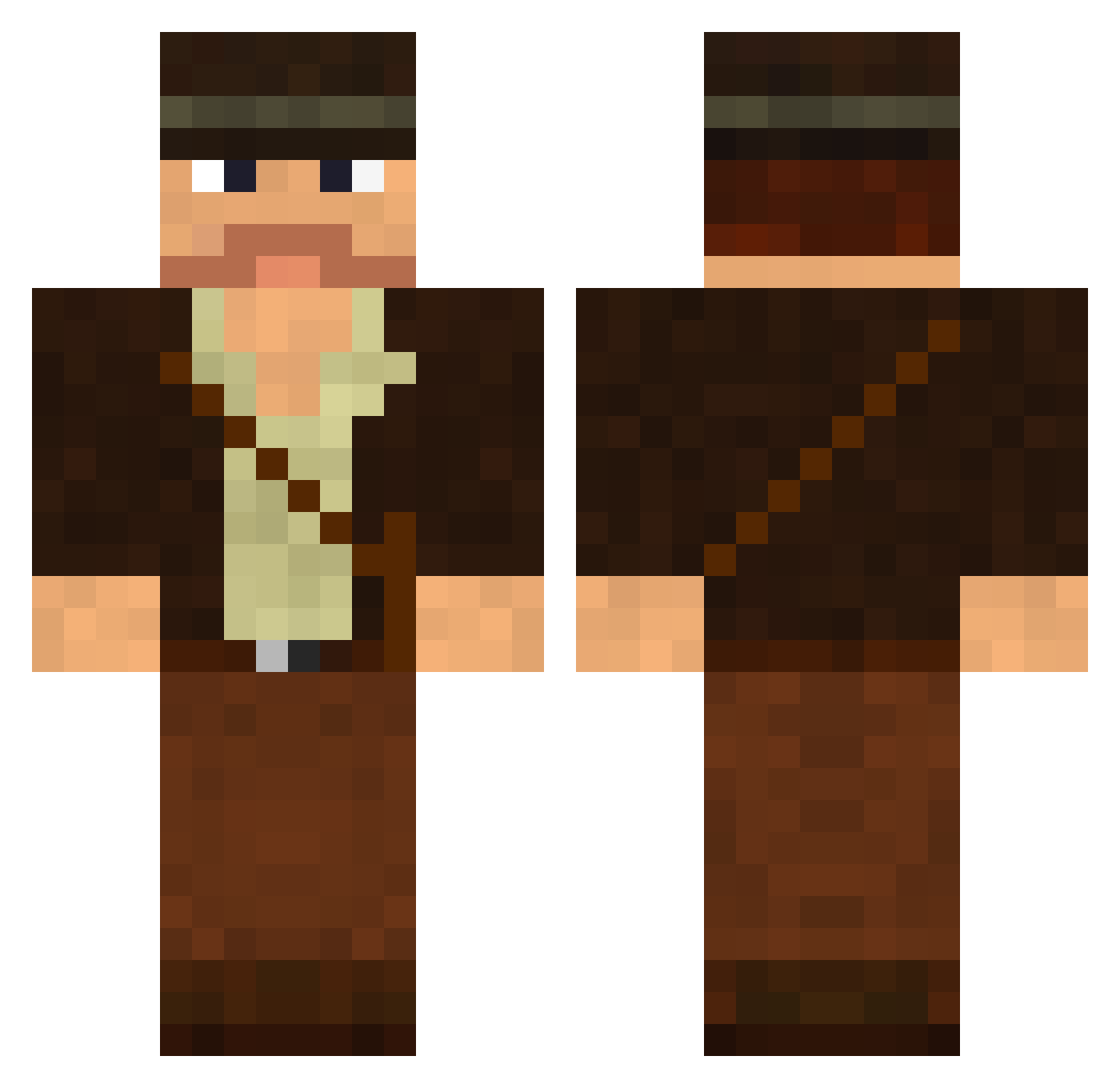 Jostle Minecraft skin, front and back view