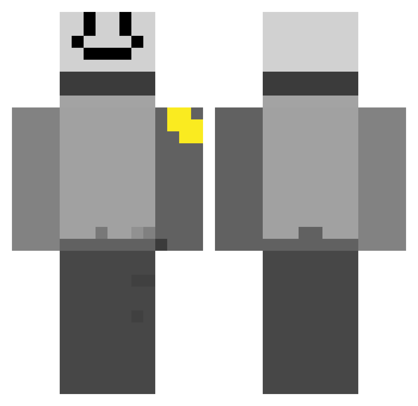 SuperDiamondPug Minecraft skin, front and back view