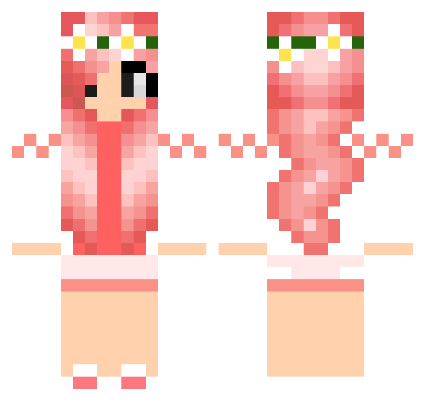 purs Minecraft skin, front and back view