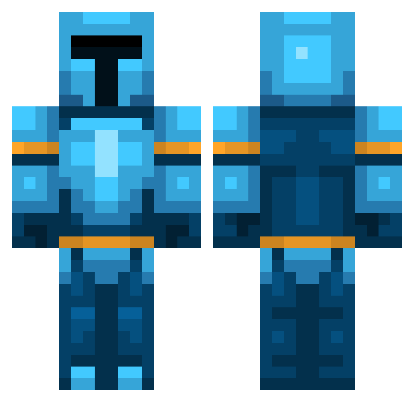 Zyroxic Minecraft skin, front and back view
