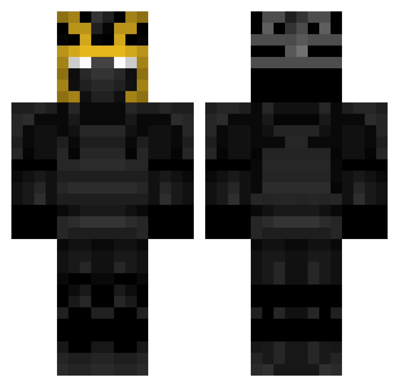 SaucyRamen Minecraft skin, front and back view