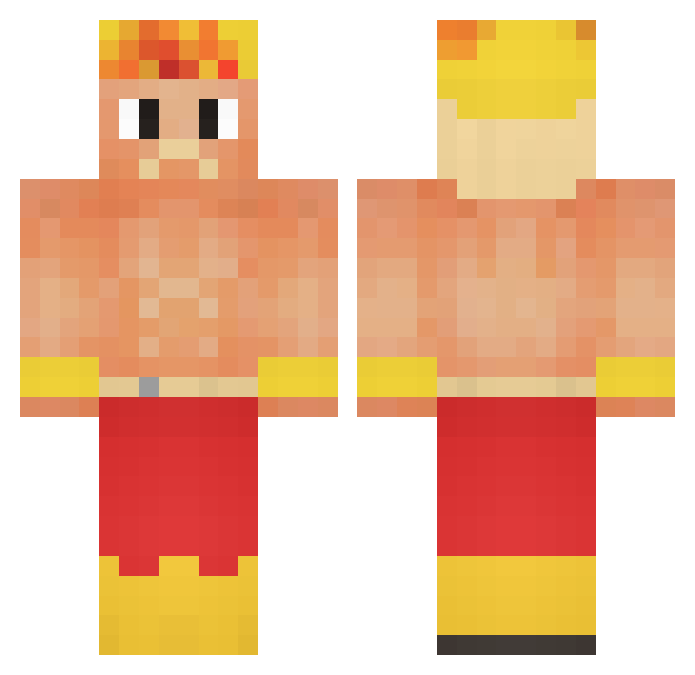 GuPampz Minecraft skin, front and back view