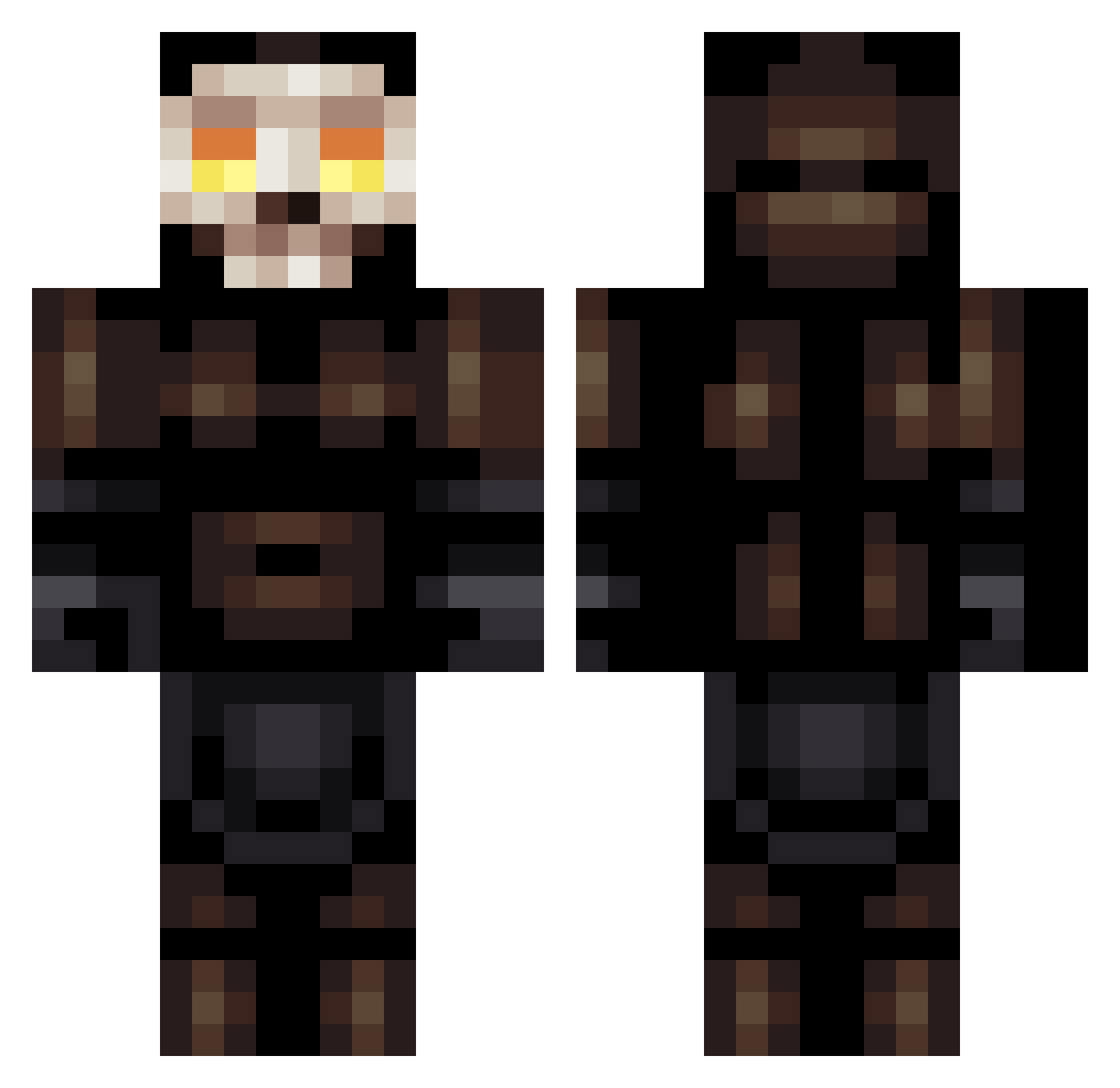 DrG0NZ0 Minecraft skin, front and back view
