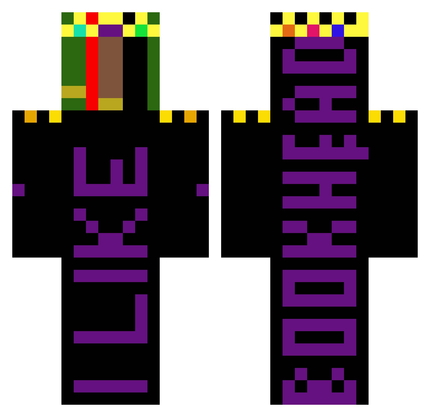 Book_Head Minecraft skin, front and back view