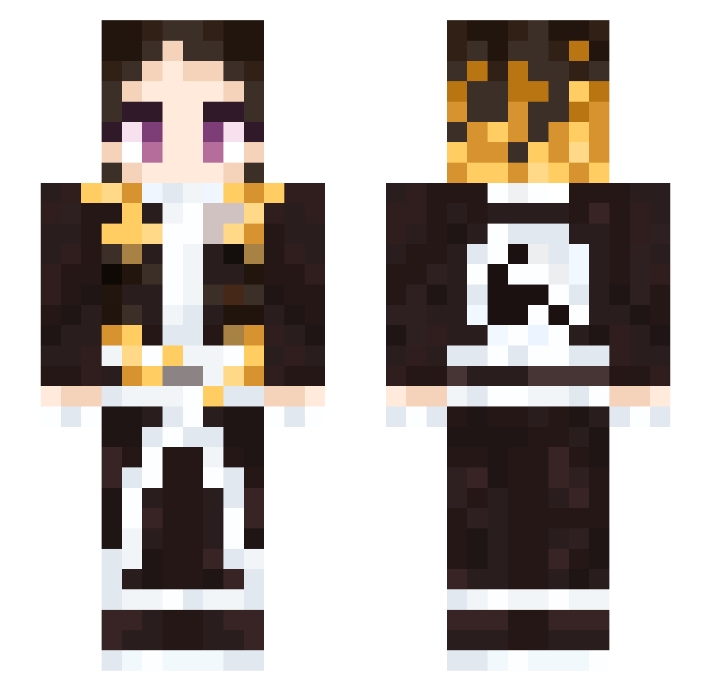 13LC Minecraft skin, front and back view