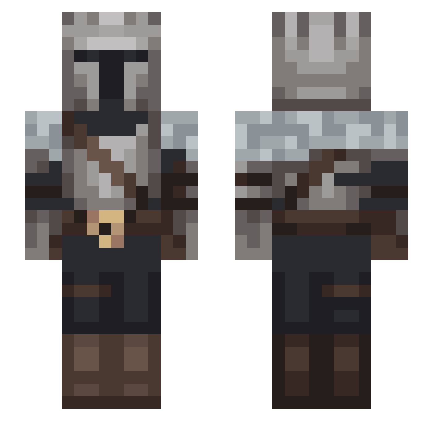 WorldCrusher299 Minecraft skin, front and back view