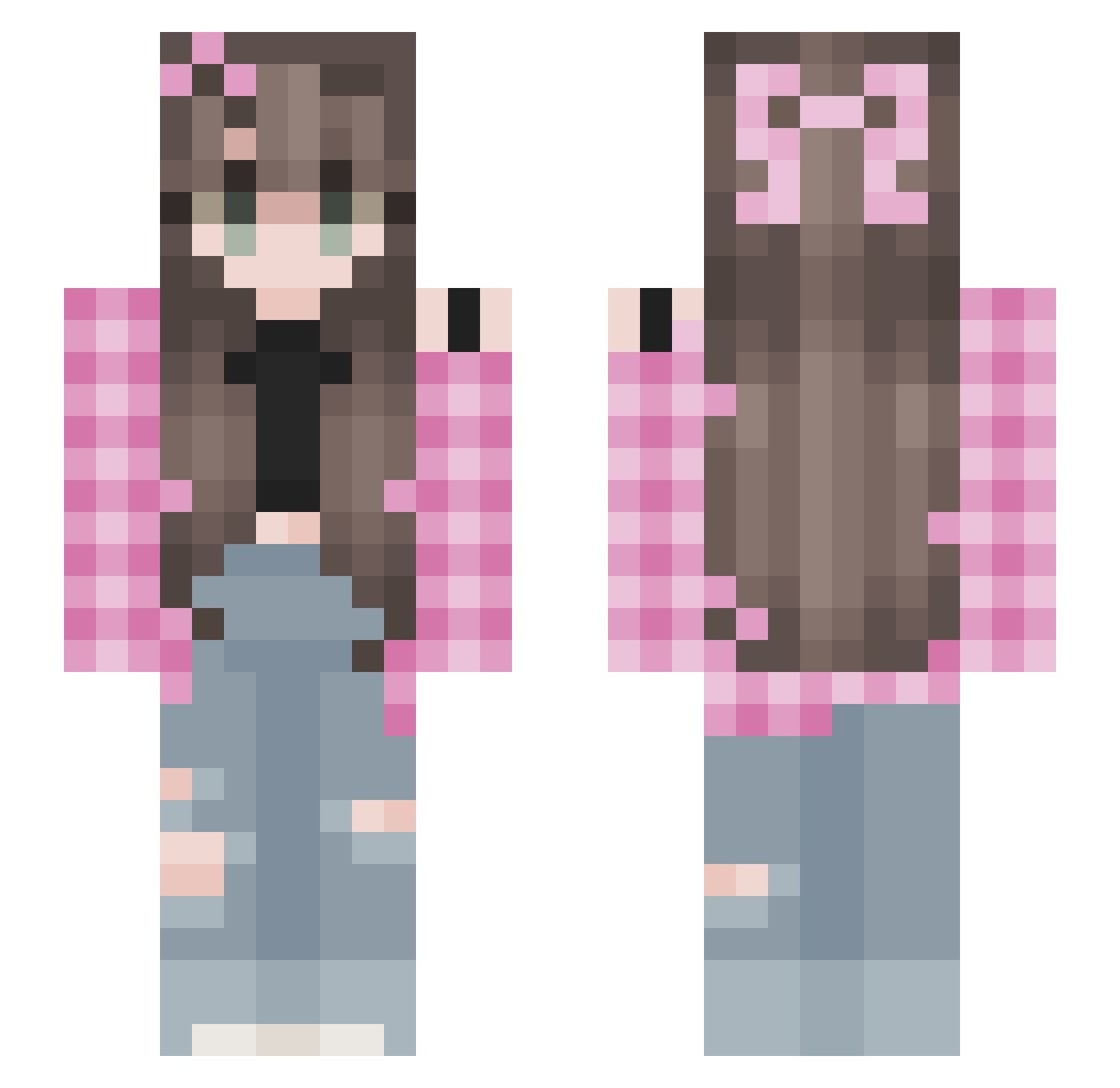 Scuffed_Betty Minecraft skin, front and back view