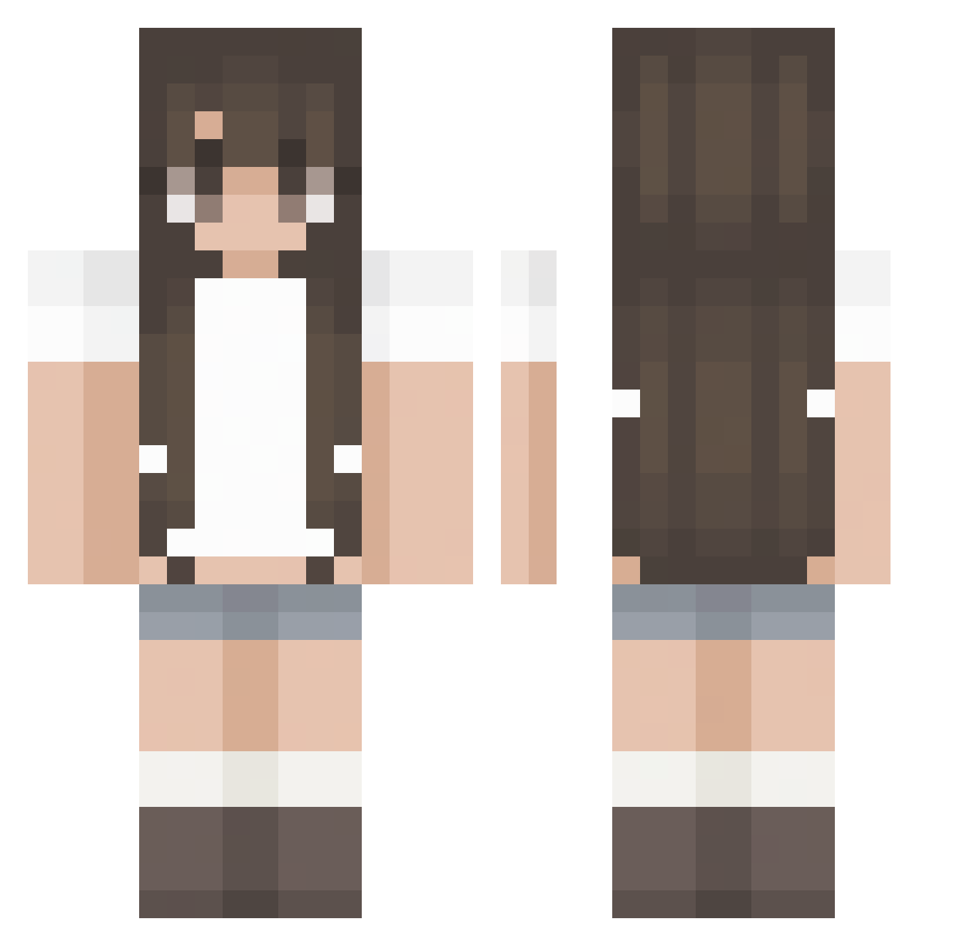 fralvr Minecraft skin, front and back view
