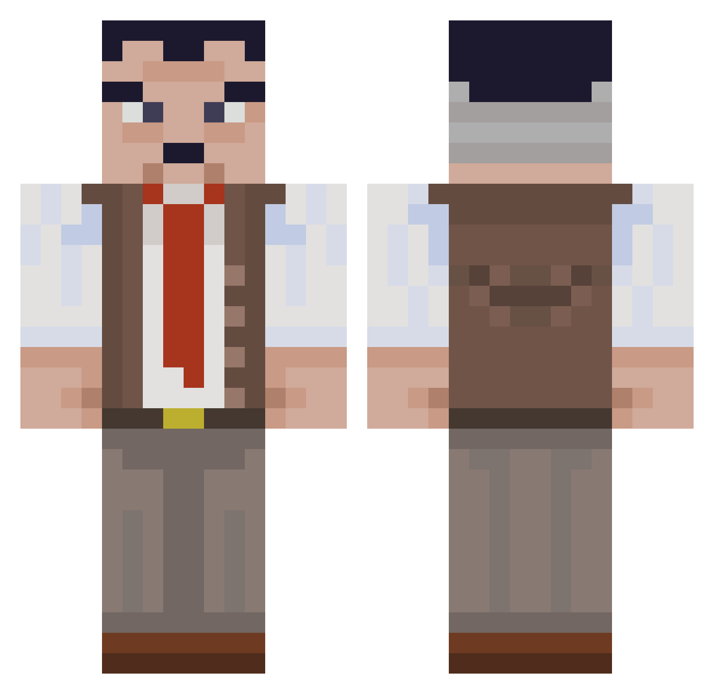 Jonteborg Minecraft skin, front and back view