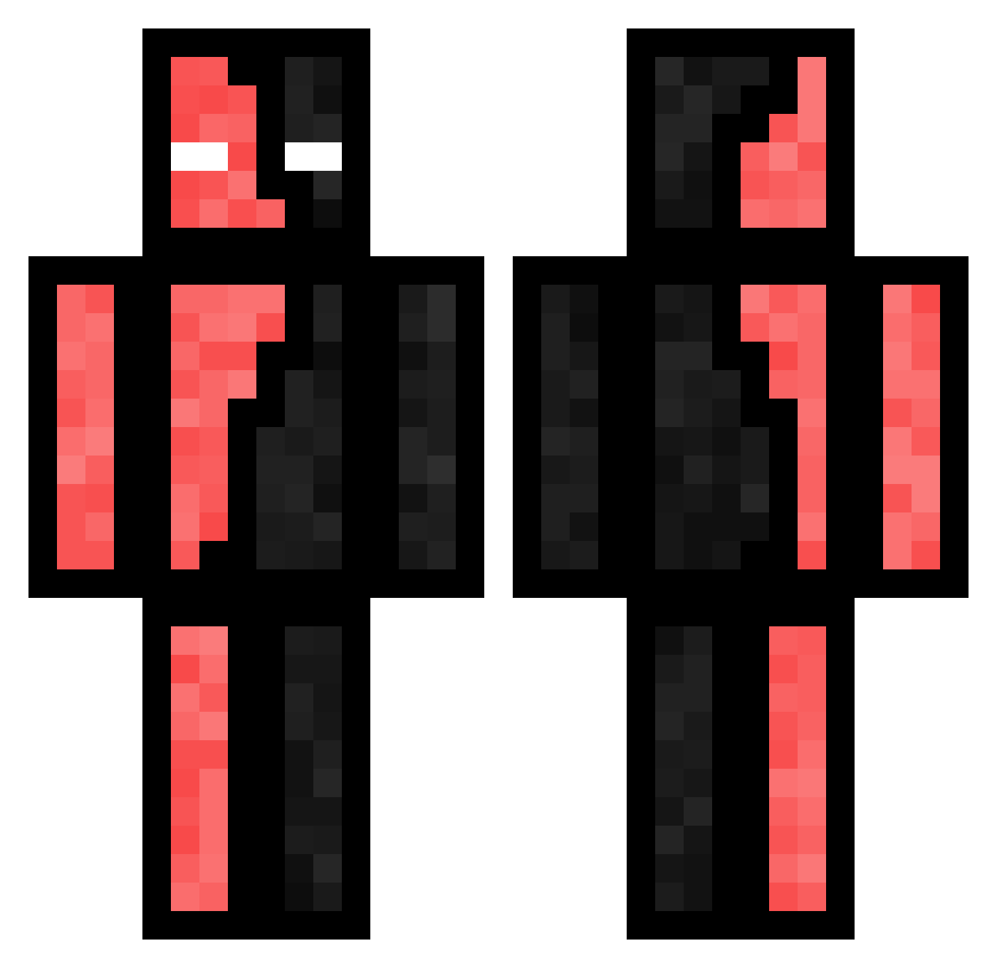 itzeeesa Minecraft skin, front and back view