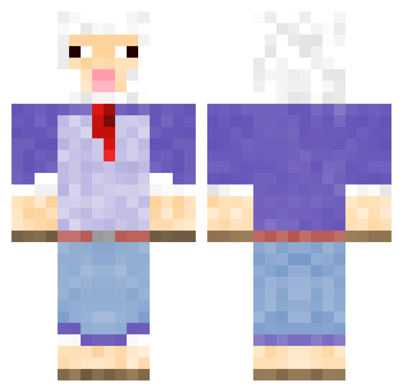 SirWoolsey Minecraft skin, front and back view