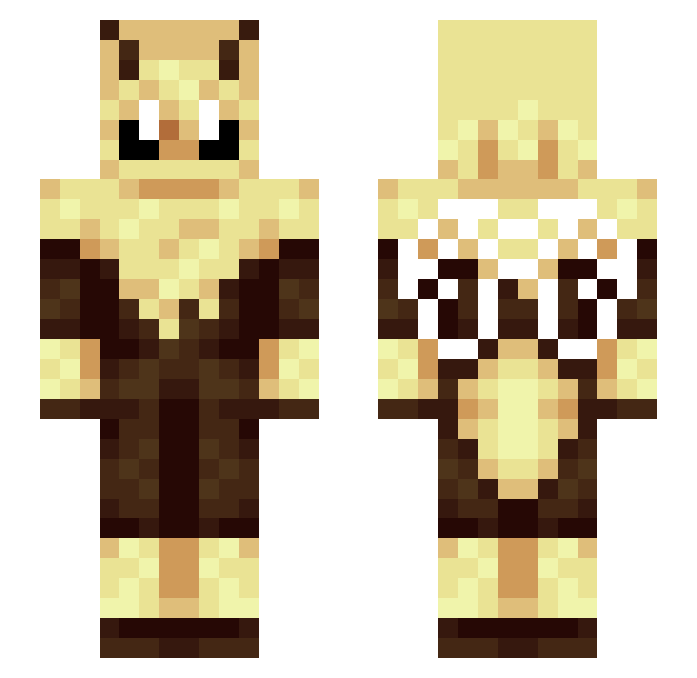 GreenBlosson Minecraft skin, front and back view