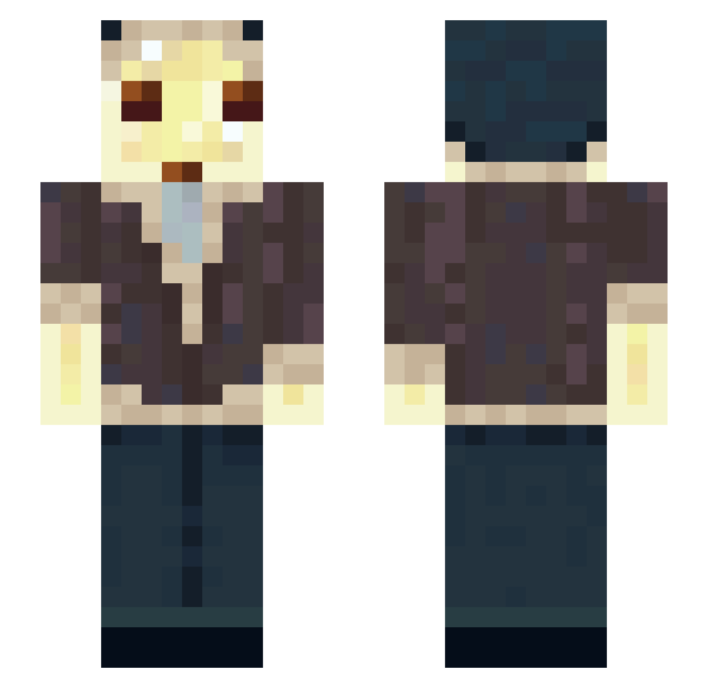 Duckie_38 Minecraft skin, front and back view