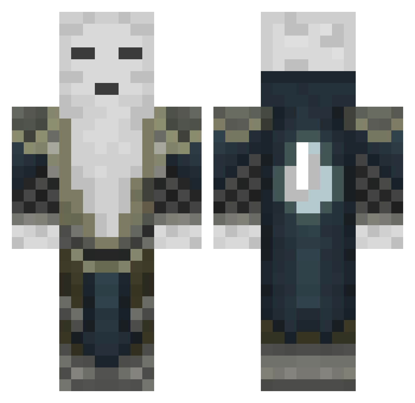 RadiantFran Minecraft skin, front and back view