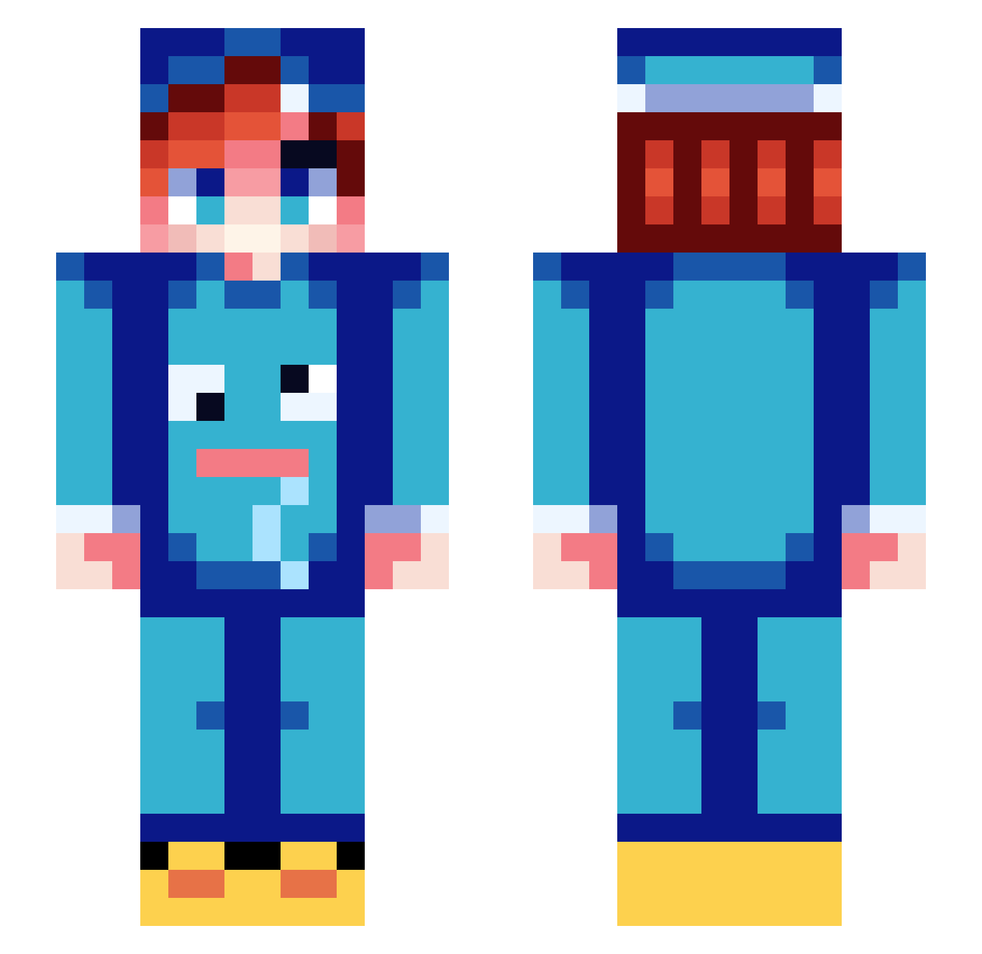 z_bukser Minecraft skin, front and back view