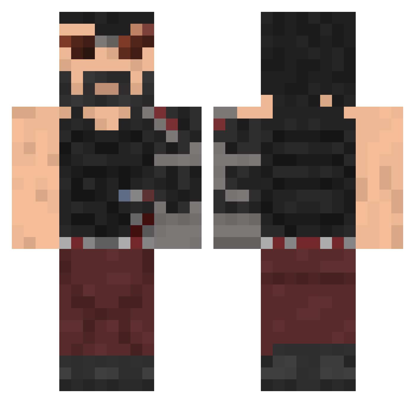 HugeHogHarold Minecraft skin, front and back view