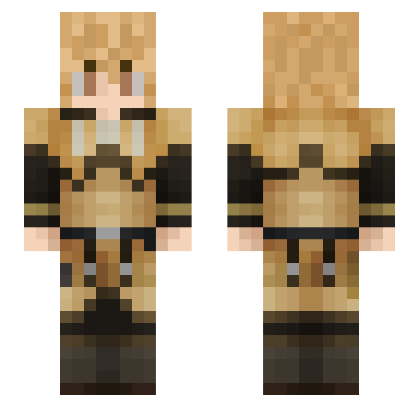 Makcynaure Minecraft skin, front and back view