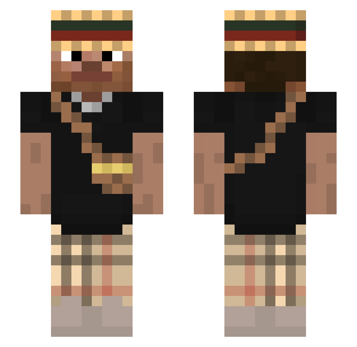MrKomboRO Minecraft skin, front and back view