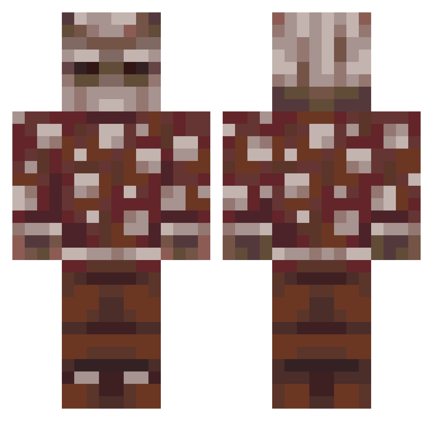 RepulsiveGel Minecraft skin, front and back view