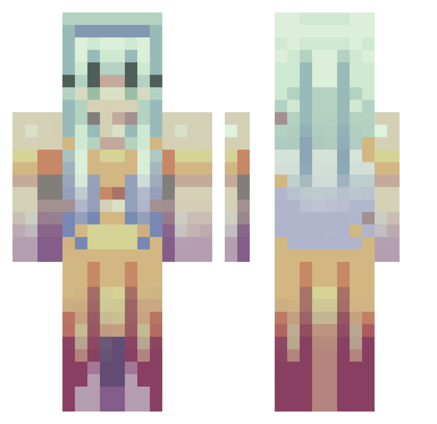 veldeathh Minecraft skin, front and back view