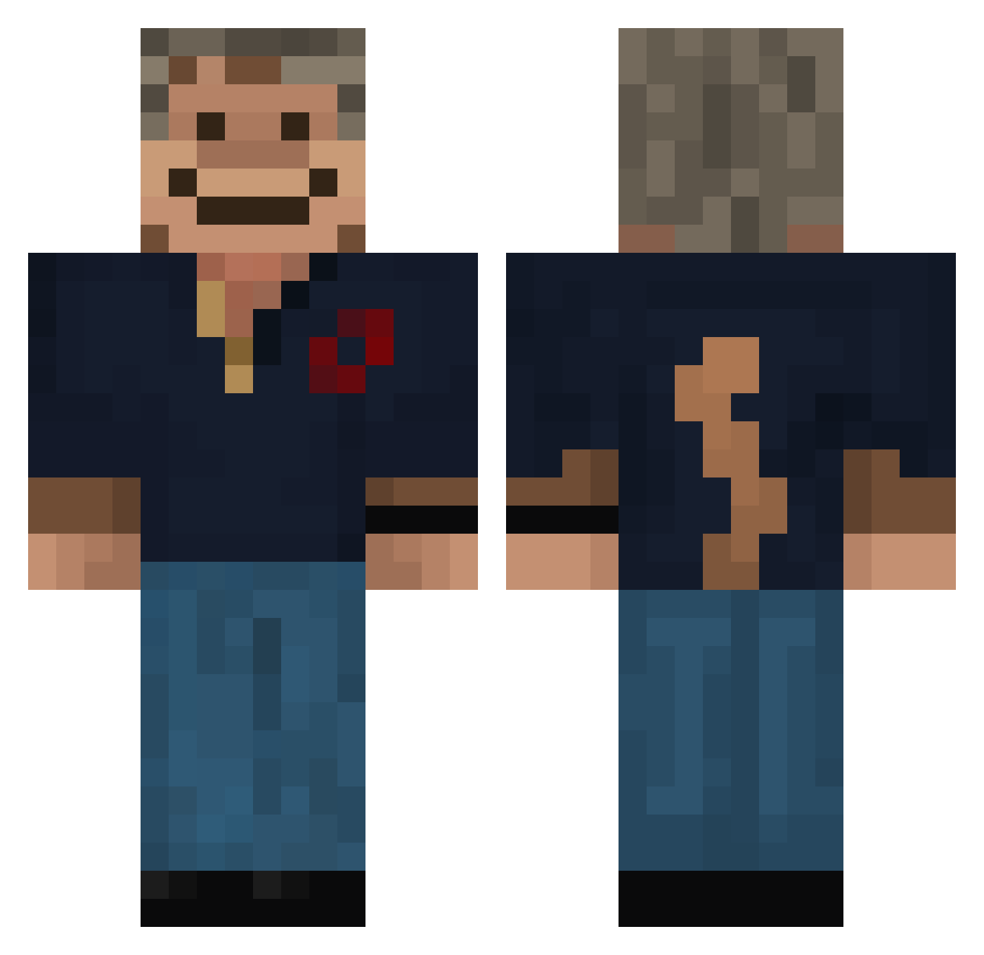 yummers17 Minecraft skin, front and back view