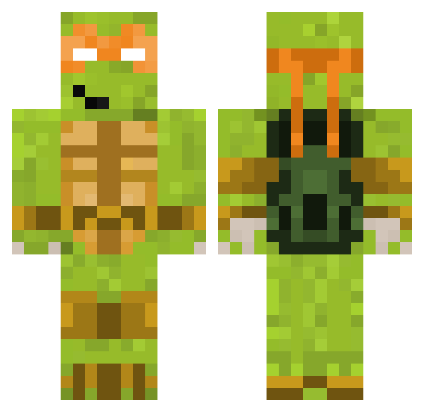 9mbz Minecraft skin, front and back view