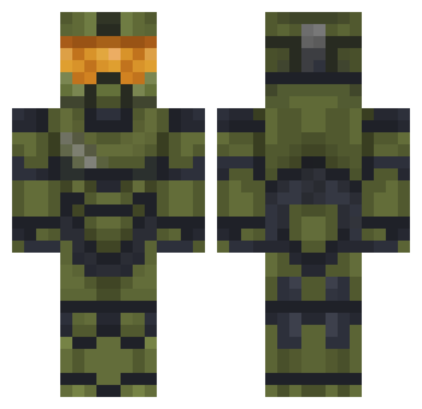 XryeZ Minecraft skin, front and back view