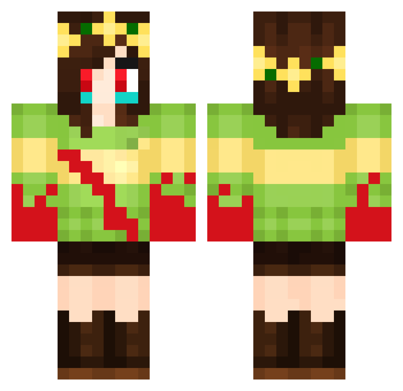 adrienne_miner Minecraft skin, front and back view
