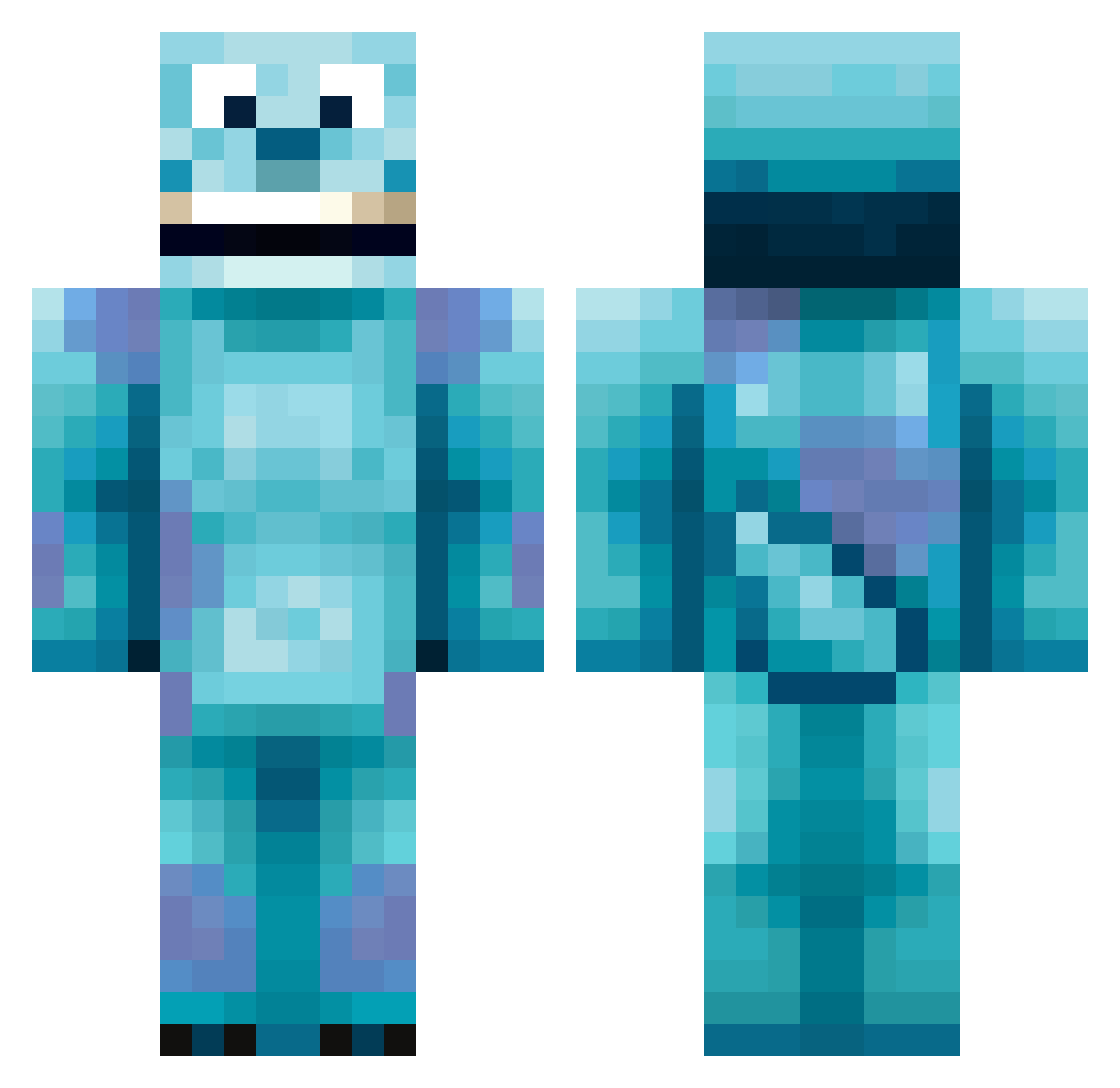 Angola Minecraft skin, front and back view