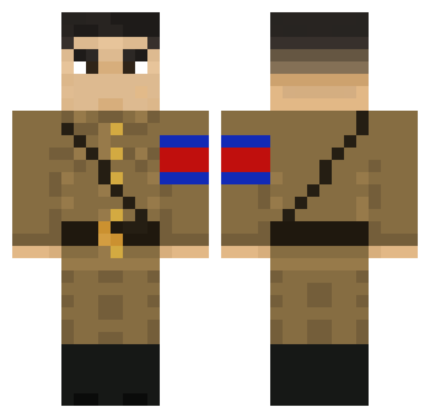 TerraOnMars Minecraft skin, front and back view