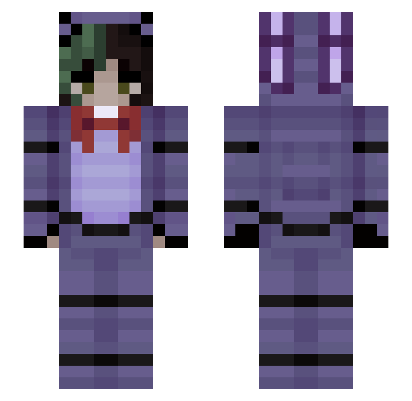 Blue_Redstone Minecraft skin, front and back view
