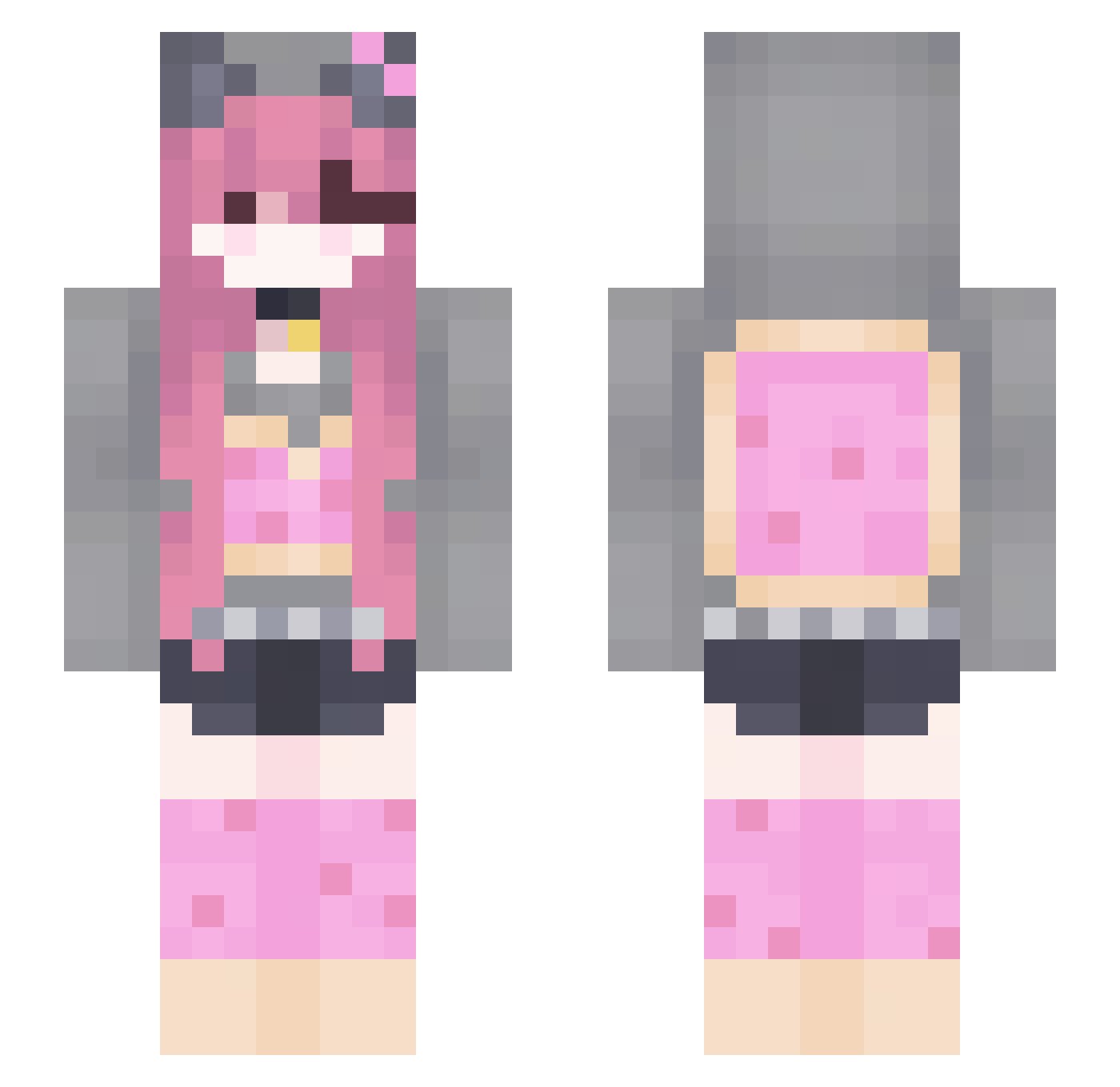 nitrixzz0 Minecraft skin, front and back view