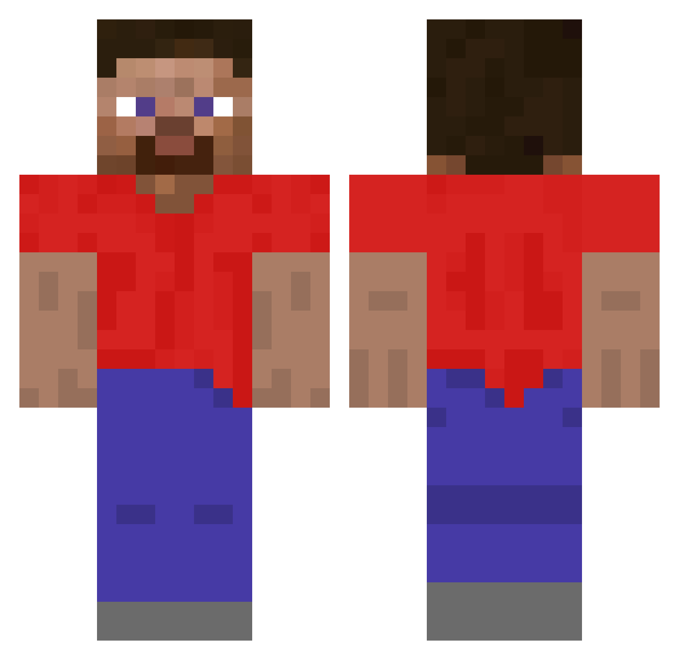monkeyjumps Minecraft skin, front and back view