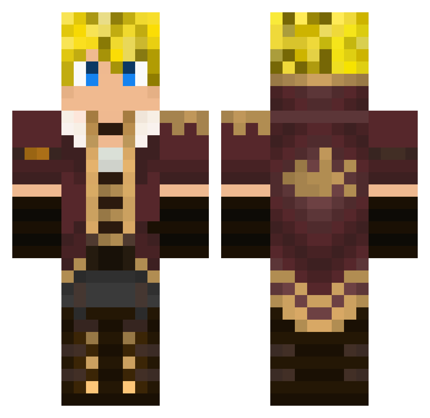 Weslick Minecraft skin, front and back view