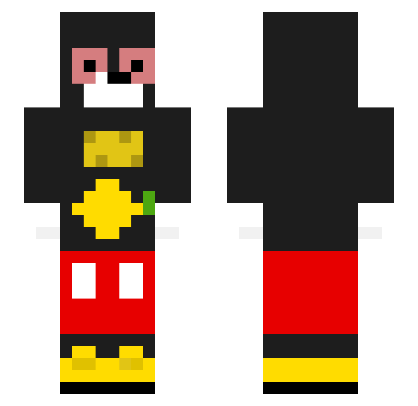 Tab56132 Minecraft skin, front and back view