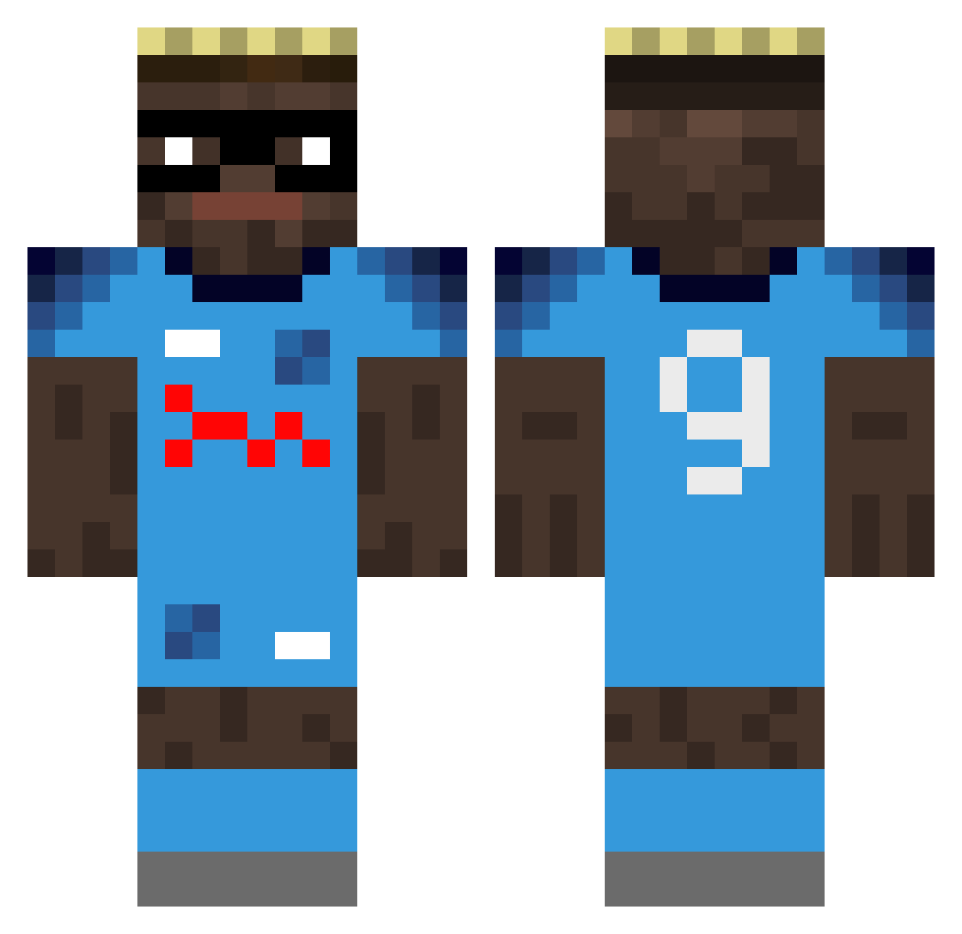 5hitt Minecraft skin, front and back view