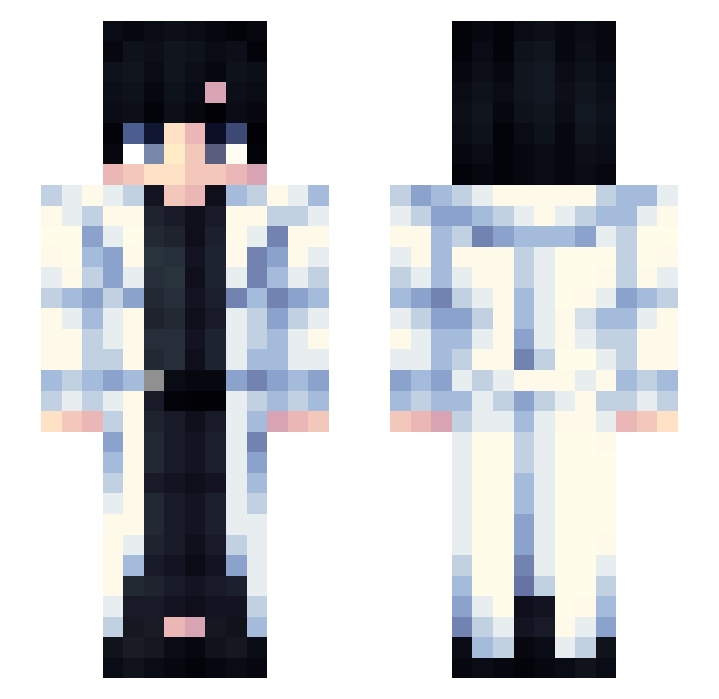 Unlucky890 Minecraft skin, front and back view