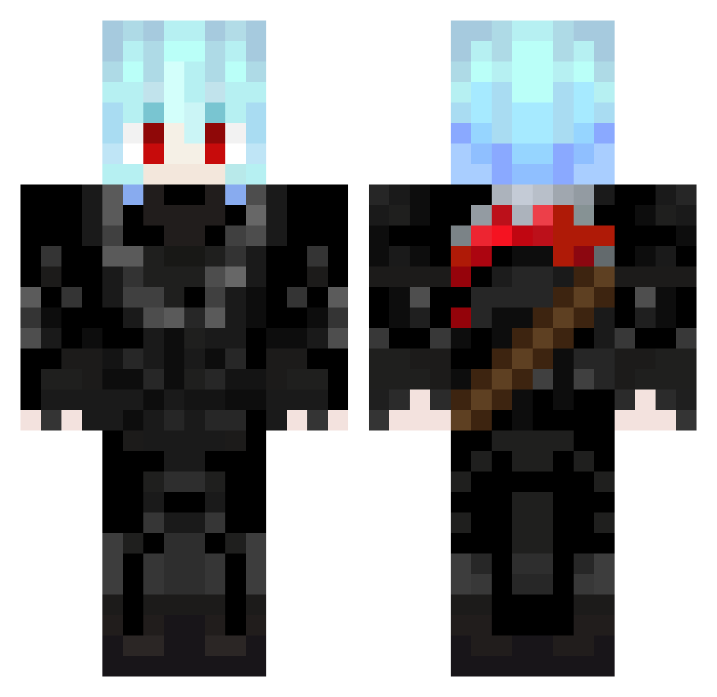ByAzu Minecraft skin, front and back view