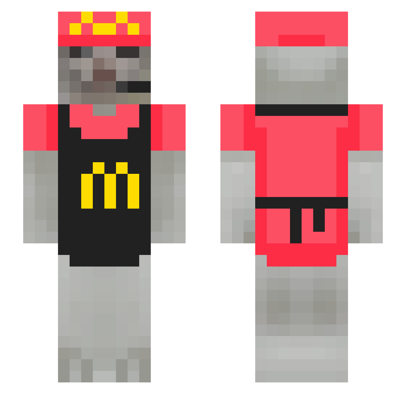 RussiaA7 Minecraft skin, front and back view